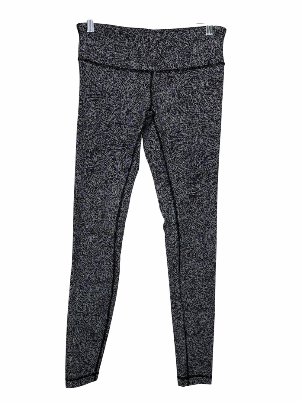 Lululemon Athletica Mid Rise Wunder Under Leggings Black & White Ankle Sz 8 Gym